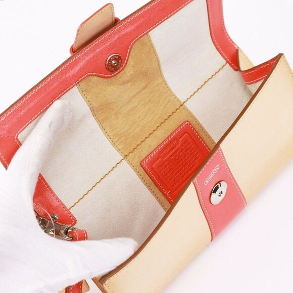 NEW Coach Italian Leather Buckle Oversize Clutch Flap Vachetta Pink $295+ - Picture 6 of 8